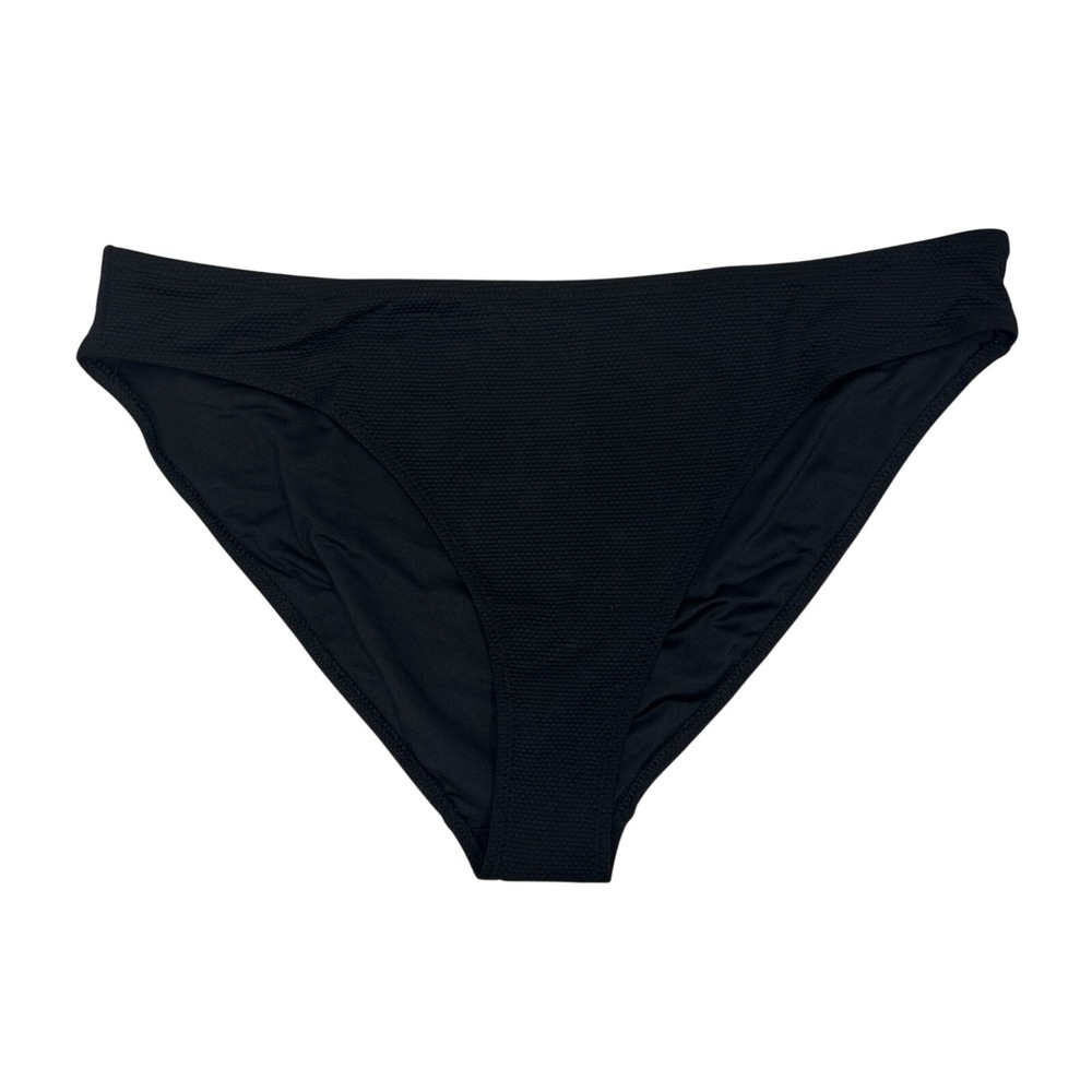 Old Navy Women XXL Textured Black Bikini Bottom Mid Rise New with Tags